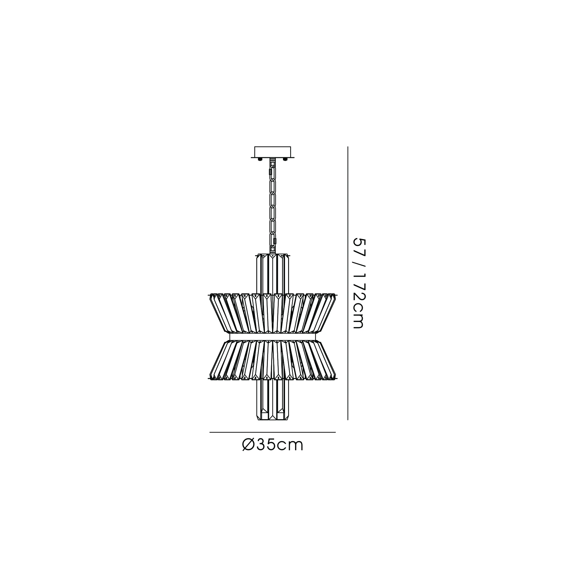 IL32950PN  Vienna 35cm Round Pendant, 4 x E14, Polished Nickel/Clear